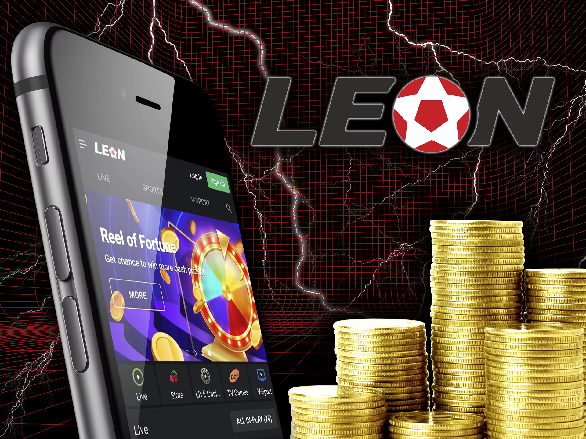 The Leon Bet app offers various casino games.