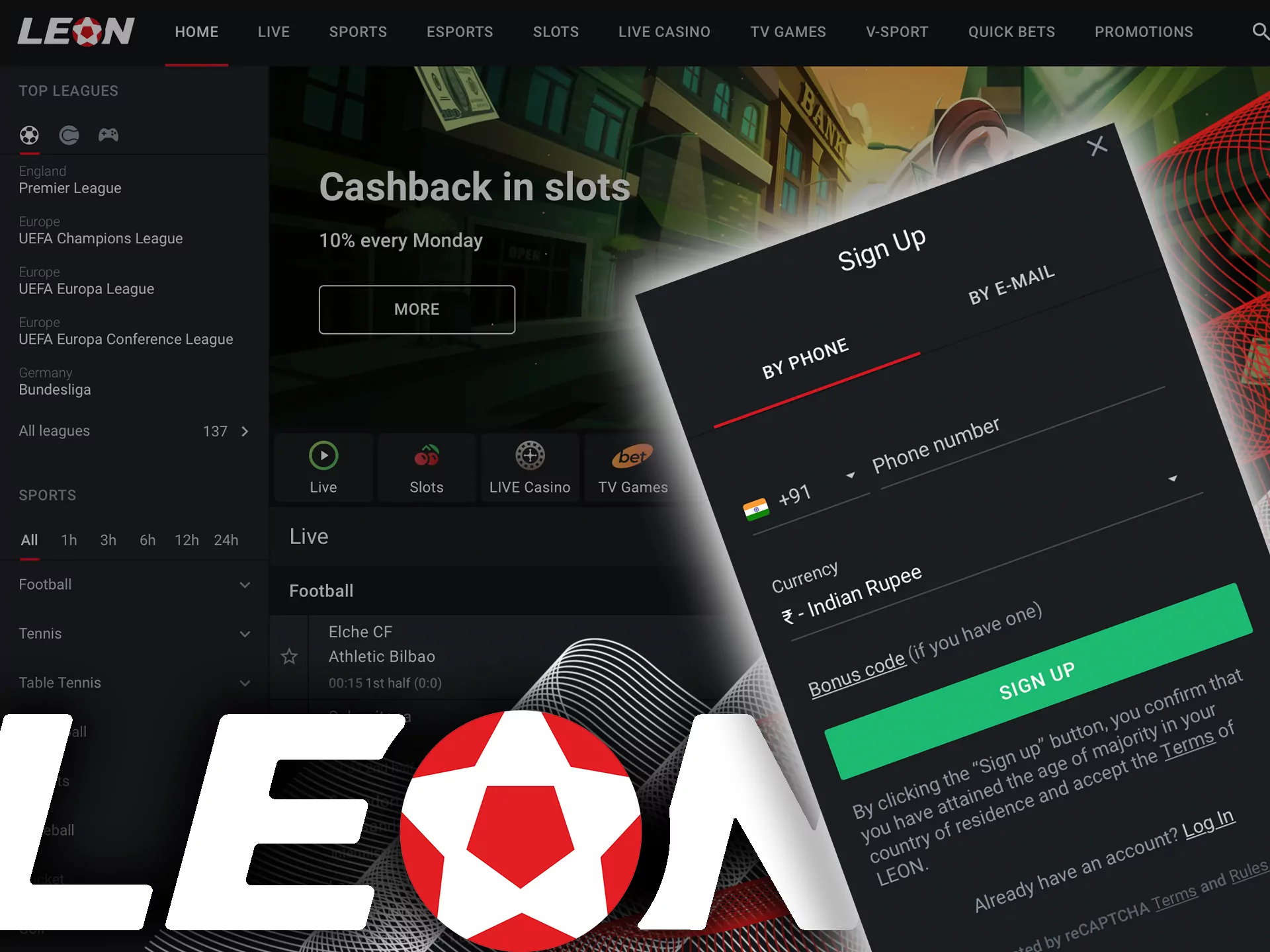 Create an account to dive into the betting world in Leon.