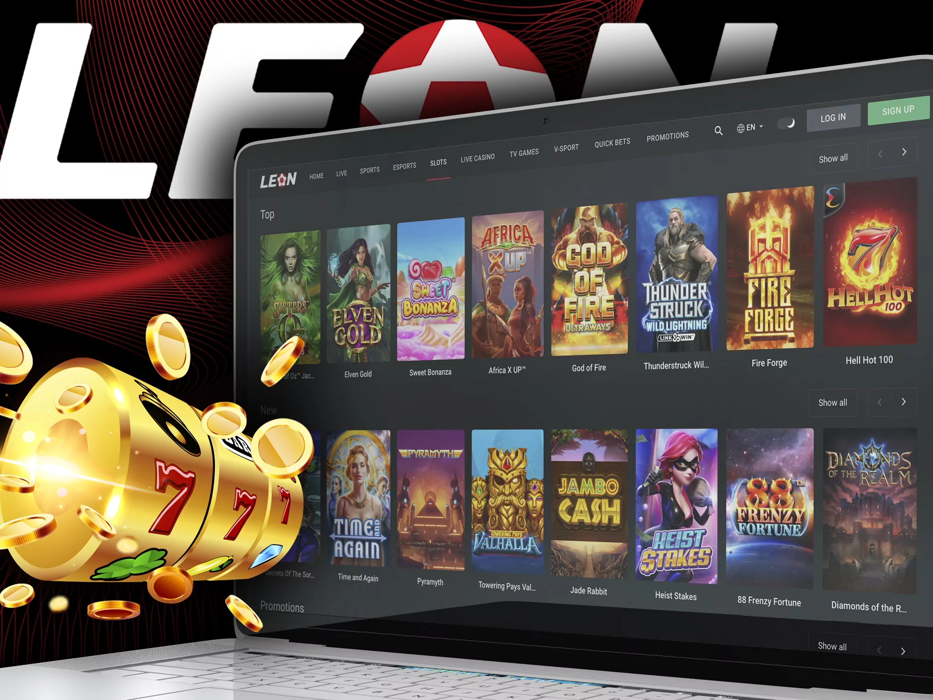 Play your favorite slot games in the Leon online casino.